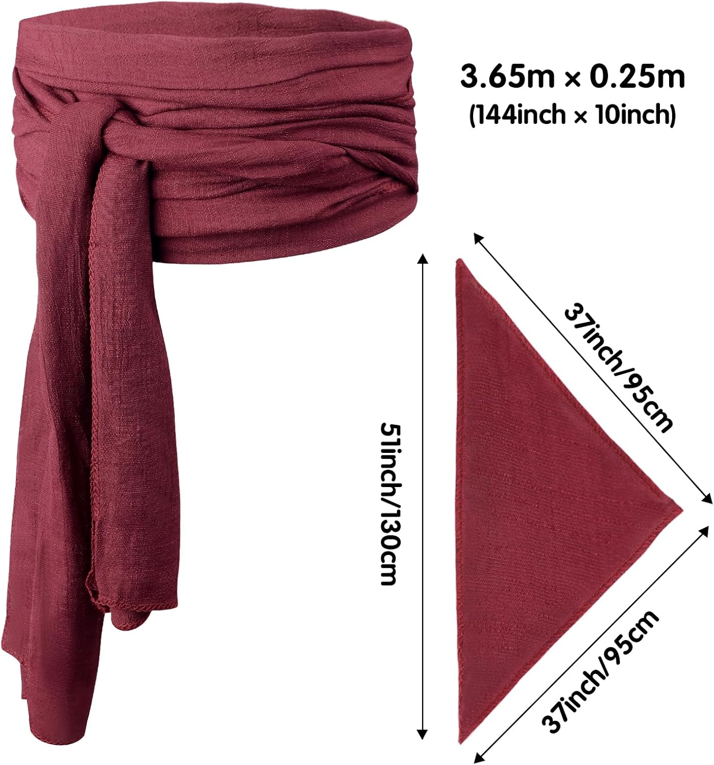 FOIMAS Pirate Costume Head Scarf Wraps Sash Belt Waist Bandana Pirate Headband for Men Women Halloween Costume Accessories