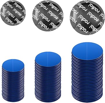 90 PCS Tire Repair Patch, 32mm 42mm 58mm Round Natural Rubber Tyre Patches Kit, Heavy Duty Tyre Puncture Cold Patches Auto Tire Repair Tool for Car Truck Bike Motorcycle