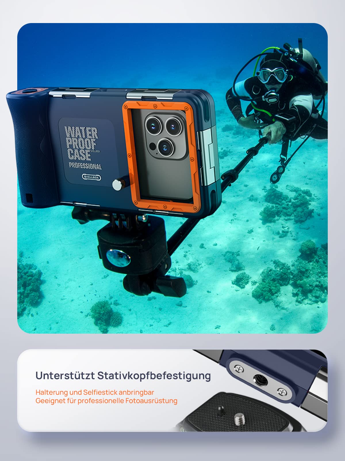 Lanhiem Wasserdicht Handyhülle IPX8 Universelle Tauchen Professionelle Handy Unterwasser Hülle Wasserfeste tief 15M Handytasche für iPhone Samsung Huawei Xiaomi Redmi, Tauchen Schnorcheln Surfen Case