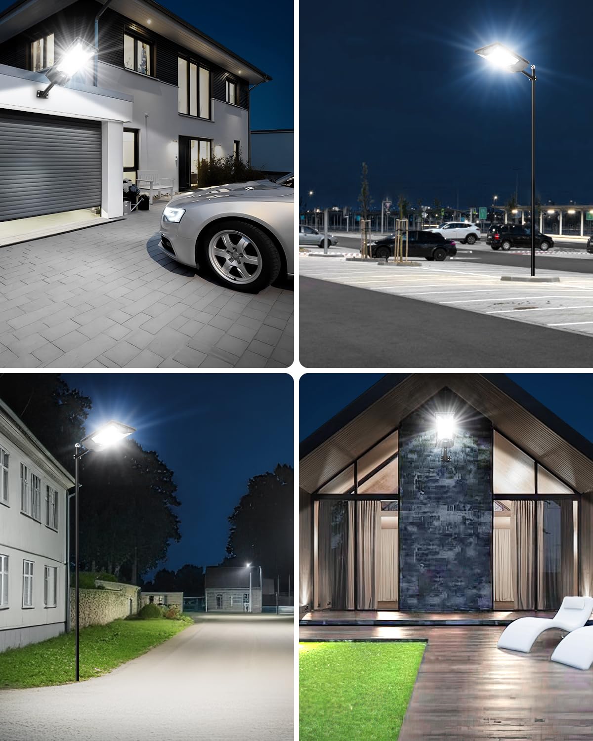 Sararoom Lampione Solare da Esterno 600W, Faro Led con Sensore di Movimento, 6500K Luce Stradale, IP65 Impermeabile Luci di sicurezza con Pannello Solari per Giardino,Strada,Garage,Parcheggio,Cortile