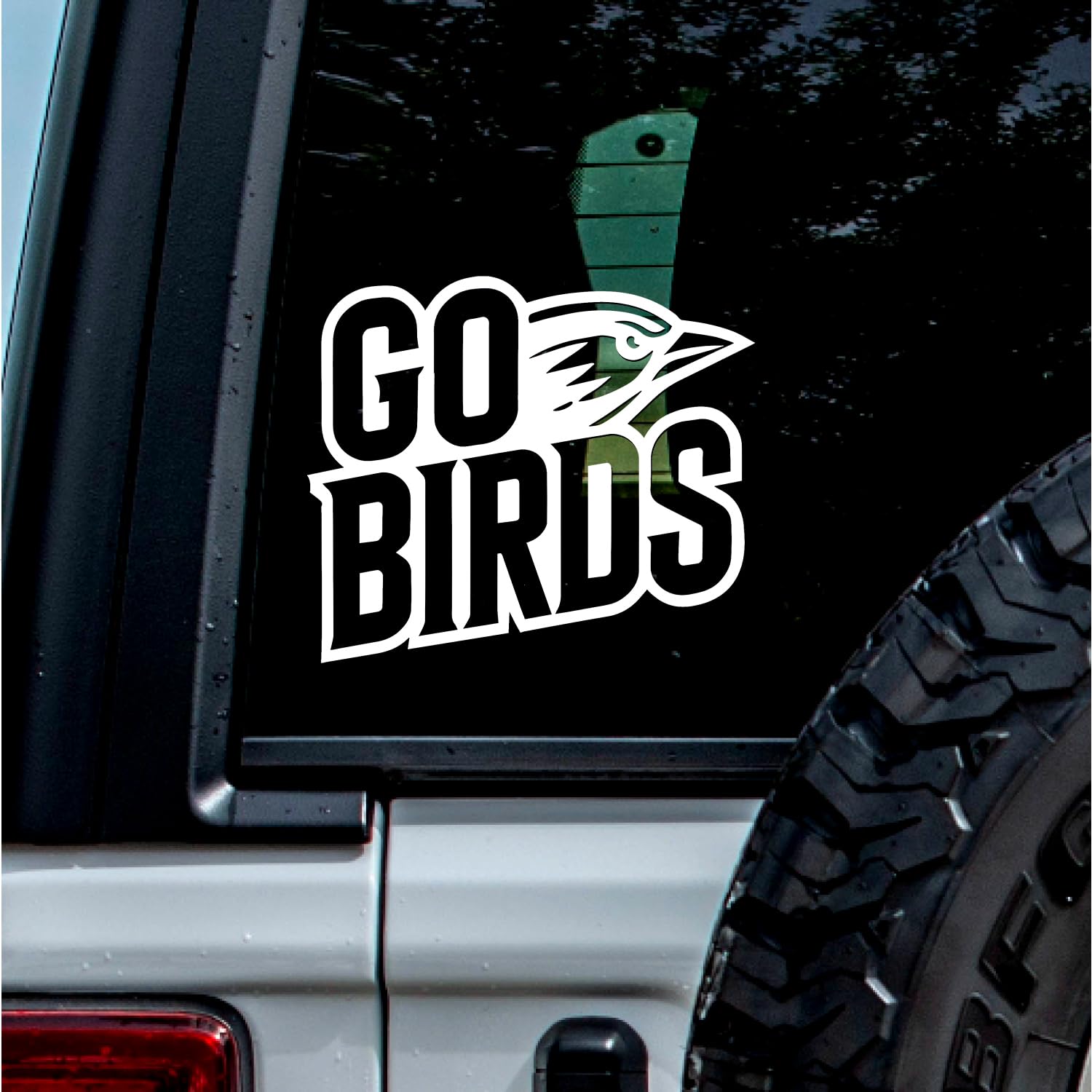 (2 Pcs, 4.4'' x 3.8'', White) – No Background – Durable and Waterproof of Philadelphia Go Birds Eagles Sticker Decal for Laptops, Water Bottles, Cars,