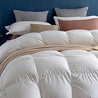 Vista 7 de Royoliving Relleno de Edredón de Plumón Premium Edredón Tamaño Individual Peso Pesado Engrosado Invierno Blanco Funda 100% Algodón con Pestañas