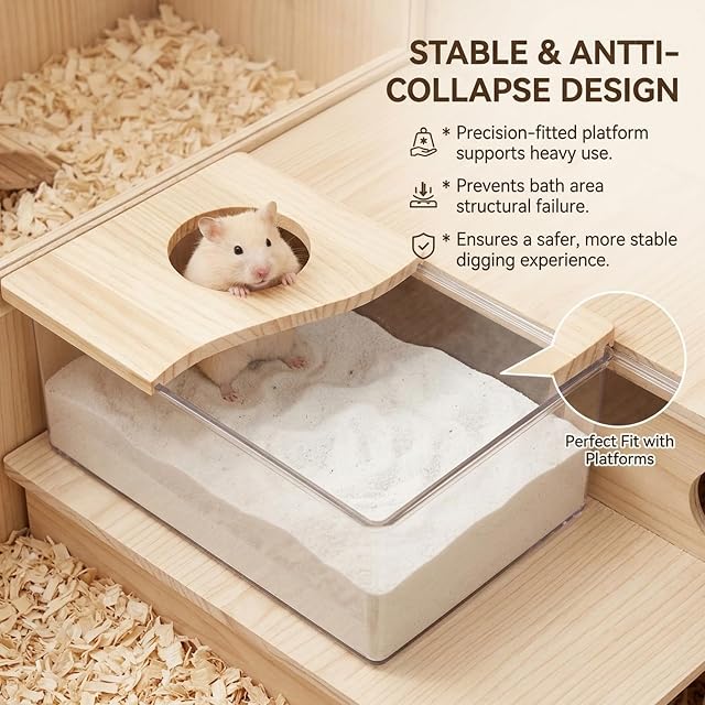 Foto 3 de 5 de Caja de arena para hámster, cubierta de madera