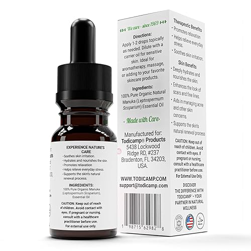 Miniatura 2 de Aceite de manuka 100% puro de Nueva Zelanda  Aceite esencial de grado terapéutico para el cuidado de heridas, calmante de la piel, salud de uñas y