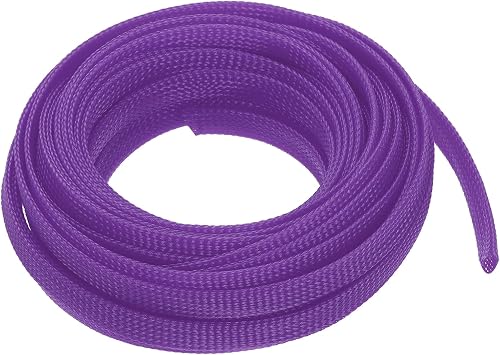 uxcell PET Expandable Sleeving 25ft 3/8" Purple Cable Management Sleeve Cord Organizer for Wrap Protect Cable