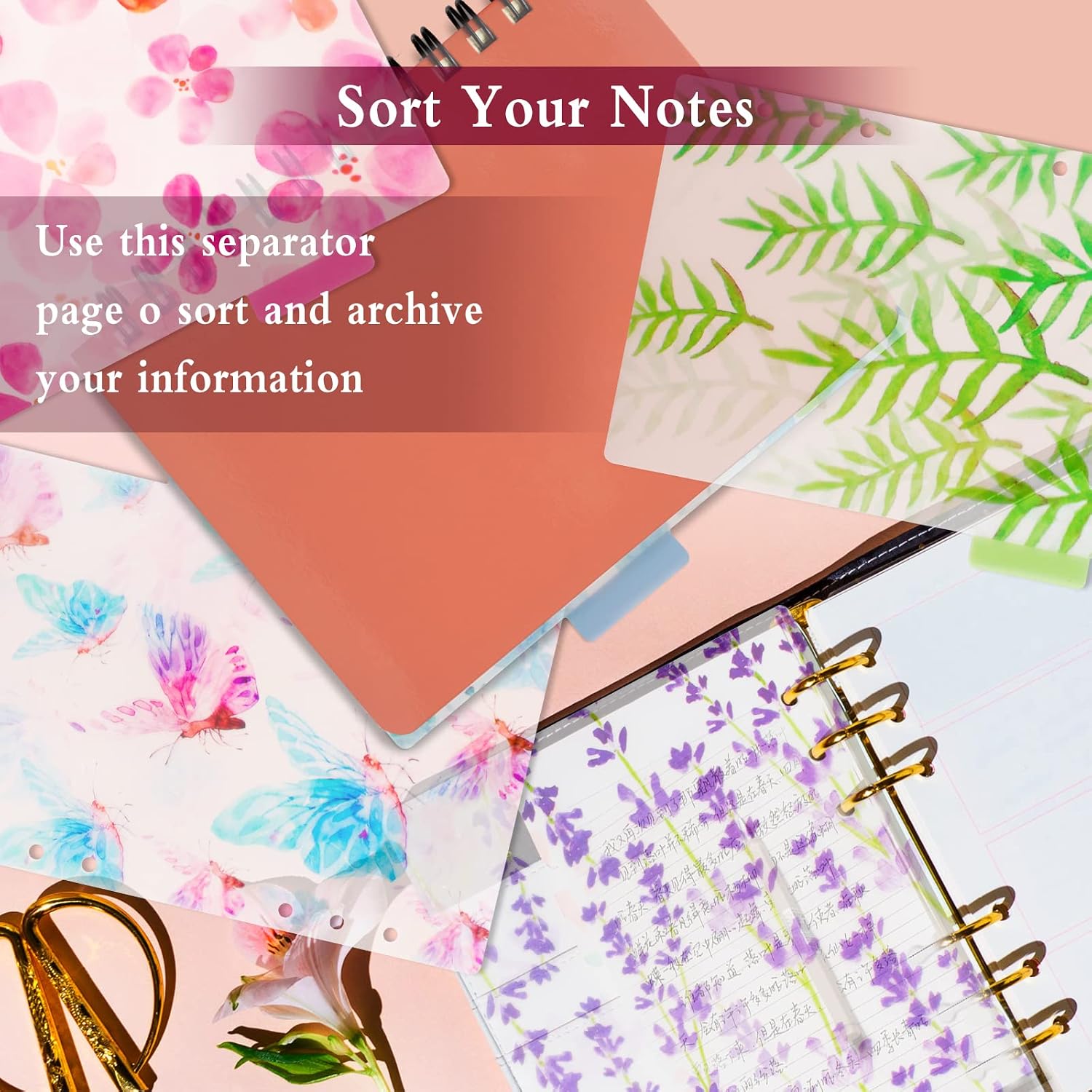 18 Pcs A5 Index Dividers A5 Index Cards Notebook Dividers Sheets with 6 Holes A5 PVC Separator Sheets for Planner Notebook Loose-Leaf Binder - Image 3