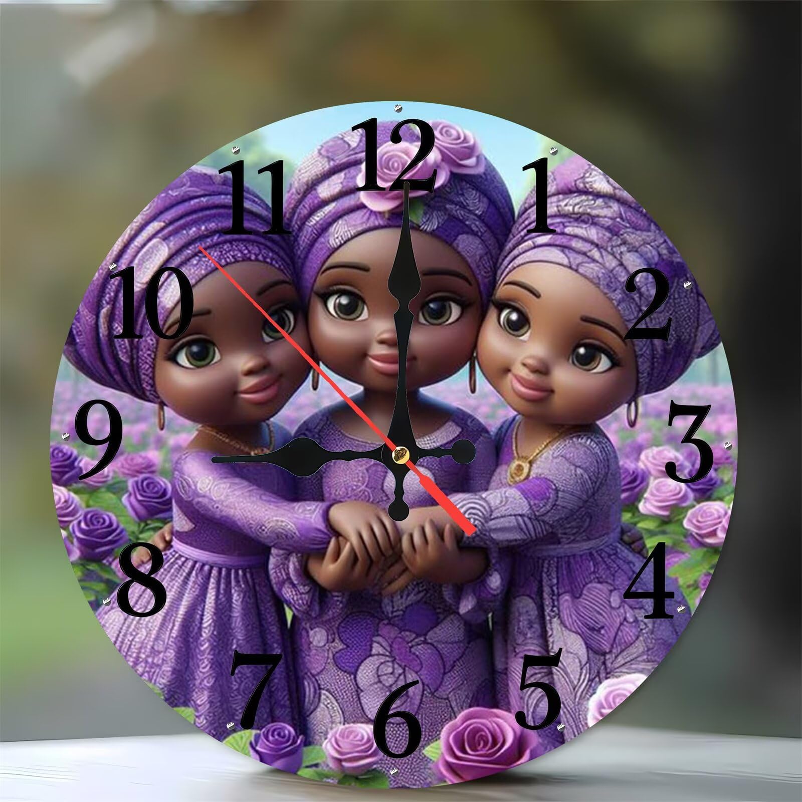 Horloge murale de 35 cm en bois de style moderne pour decoration interieure