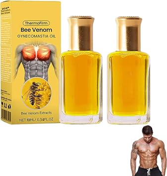 ThermoFirm Bee Venom Gynecomastia Oil, 2025 New Chest Muscles Bee Venom Oil,Strengthen The Chest Muscles 2 Bottle