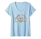 Womens Retro LOVE Equality Inclusion Kindness Diversity Hope Peace V-Neck T-Shirt