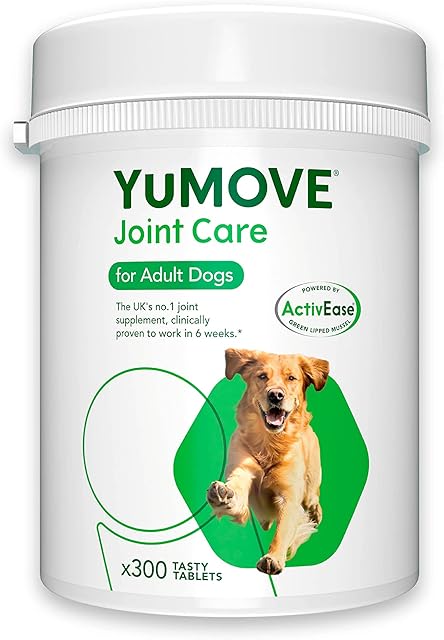YuMOVE Adult Dog | Joint Supplement for Adult Dogs, with Glucosamine, Chondroitin, Green Lipped Mussel | Aged 6 to 8 | 300 Tablets