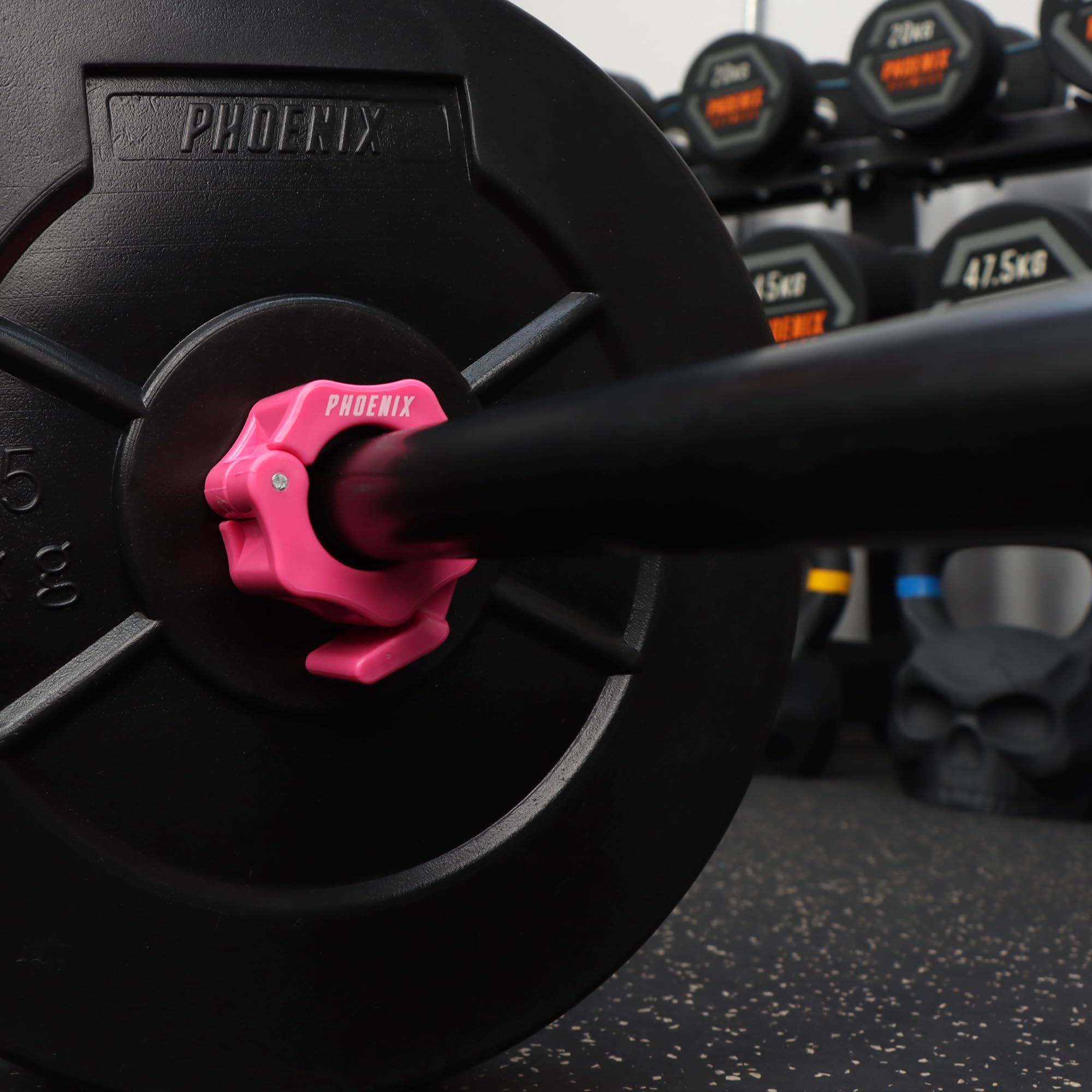 Phoenix Fitness Barbell Clamps, Pair of 1” or 2” Olympic Bar Collars for Weightlifting Bars - Image 2