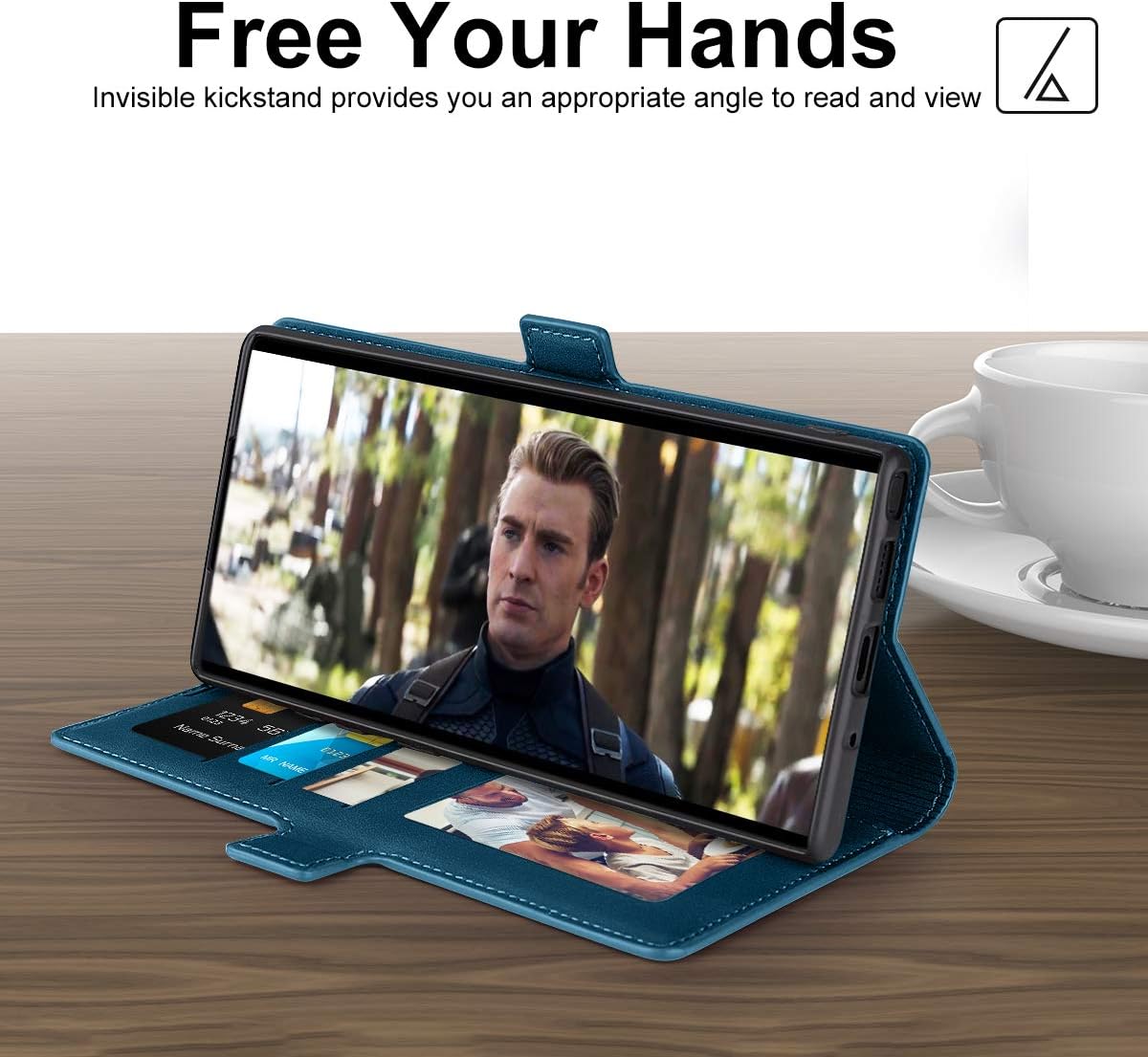 Galaxy Note 10 Wallet Case Premium Leather Note 10 Folio Flip Case with Kickstand Card Holder Slots Screen Protector Shockproof Protective Cover for Samsung Galaxy Note 10 6.3 inch (Blue)