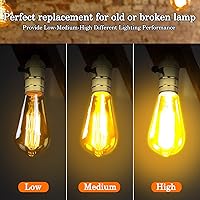 Vista 4 de Venforze Reemplazo de enchufe de lámpara de 3 vías, base E26 con certificación UL, perilla giratoria para ajustes de luz baja-media-alta, piezas