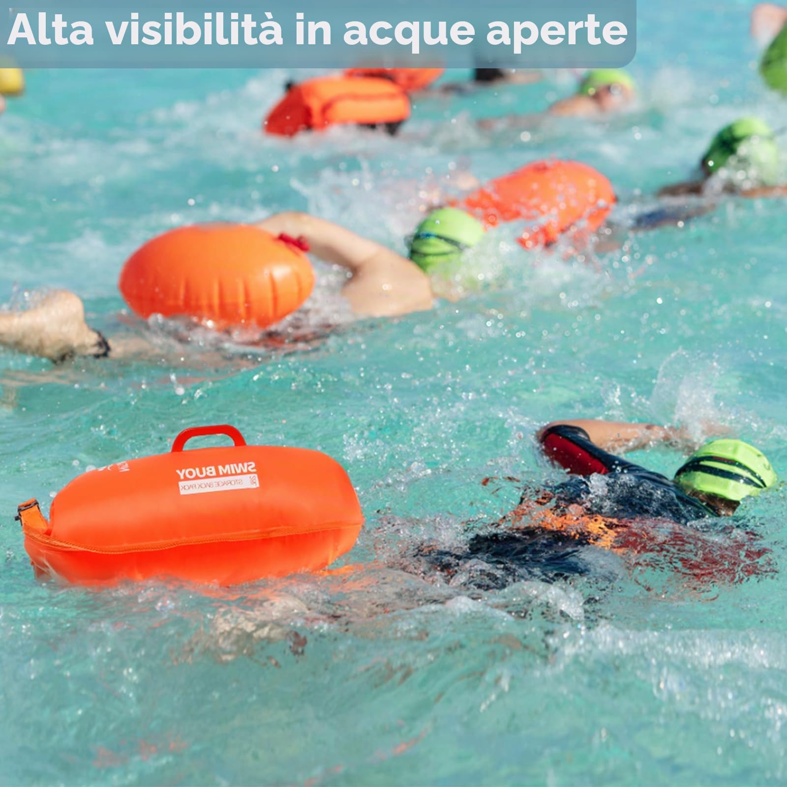 Boa da nuoto – 28 l, boa da nuoto per adulti e bambini, sacco asciutto buona sicurezza durante il nuoto, boa gonfiabile per Open Water e Triathlon