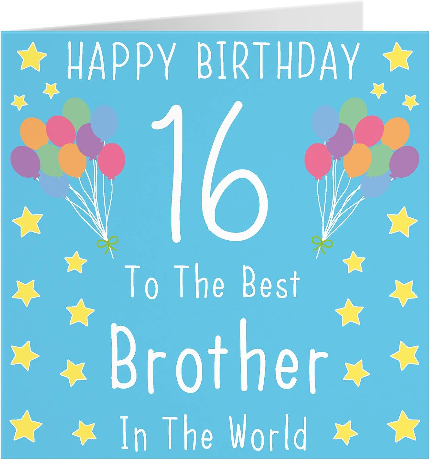 Hunts England, Large Brother 16th Birthday Card, Happy Birthday, 16, To The Best Brother In The World, Iconic Collection