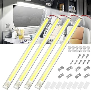 12V Interior LED Light Bar, Linkstyle 108 LEDs COB Chips 10W 1400LM Light Strip with ON/Off Switch, LED Lighting for Car Truck Bed Van RV Cargo Lorry Camper Boat Enclosed Trailer Lights Fixture(4Pack)
