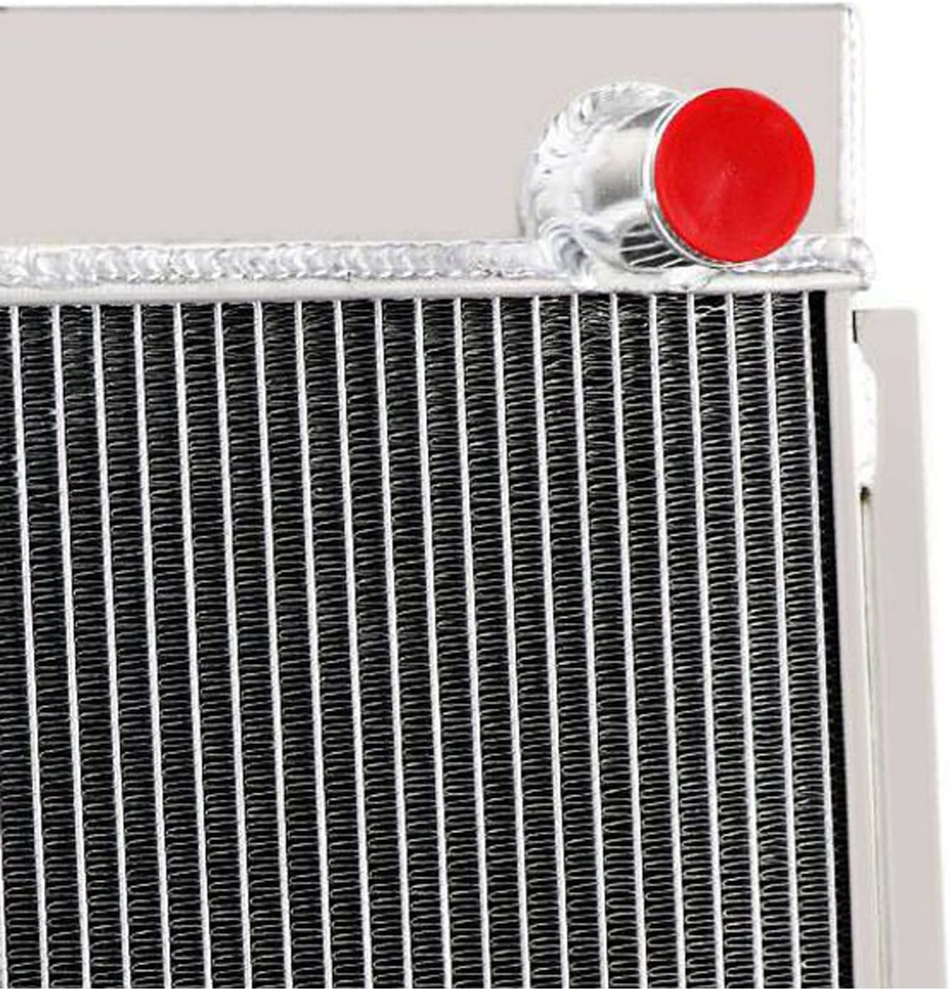 3 Row Radiator Full Aluminu Compatible with 1960-1966 Ford Mercury Comet Falcon Ranchero Mustang V8 L6 2.4L 2.8L 4.3L 4.7L