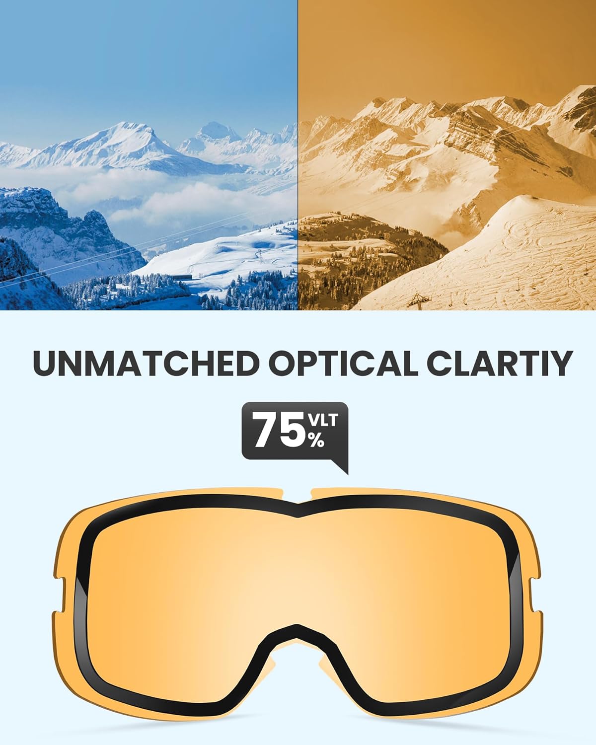 OutdoorMaster Owl Ski Goggles OTG, Snow Snowboard Goggles for Men Women Youth, Anti-Fog, 100% UV Protection