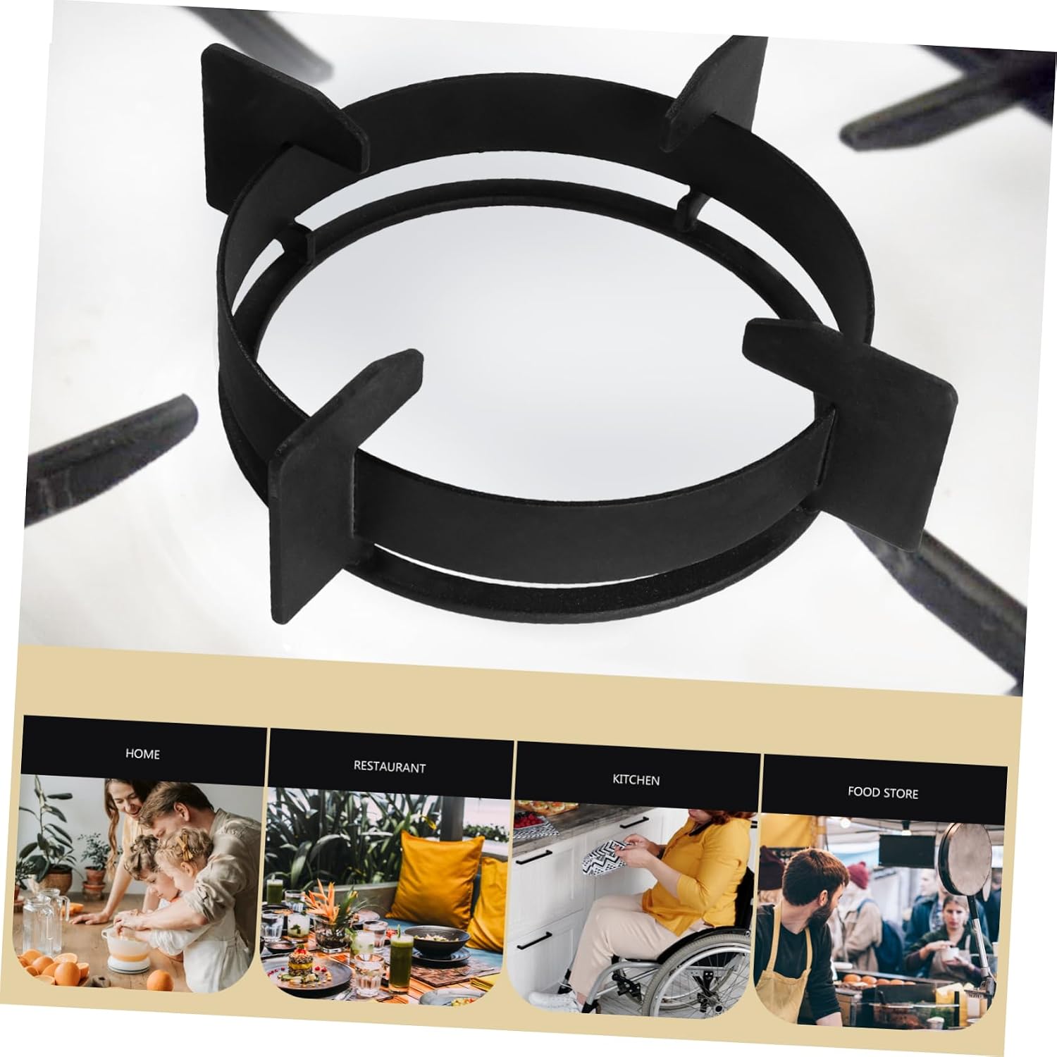 VOSAREA Stove Accessories Gas Stove Racks Pot Brackets Wok Support Cast Iron Wok Pan Burner for Indoor Cooking