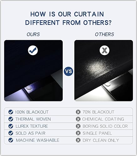 Miniatura 2 de G2000 Lurex - Cortinas 100% opacas para dormitorio, sala de estar, cortinas de 63 pulgadas de largo, cortinas y cortinas de oscurecimiento de