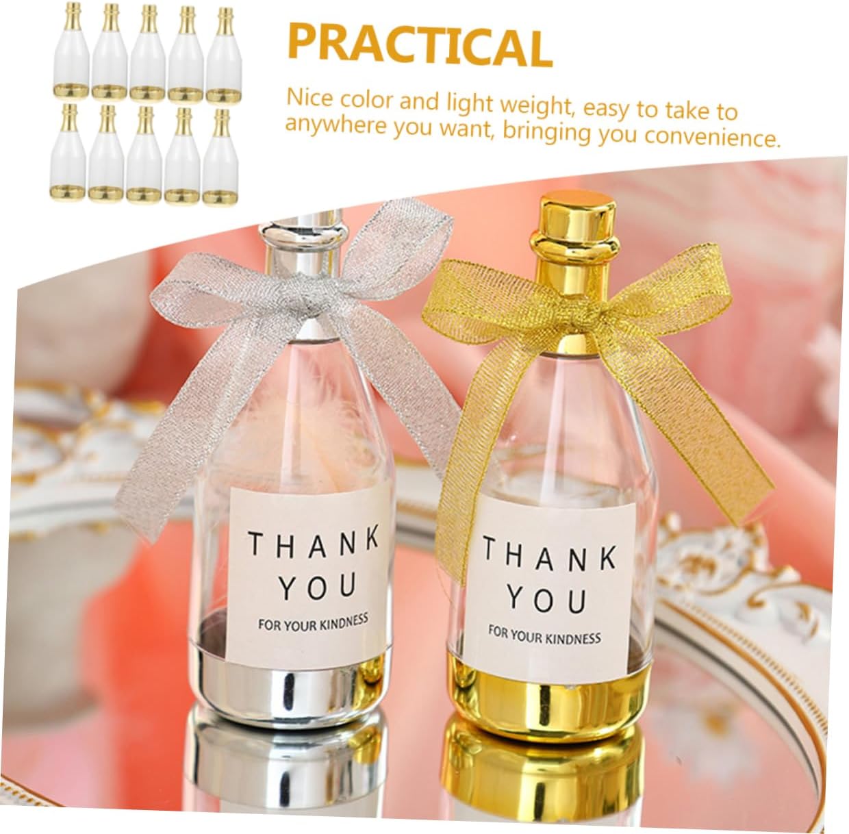 Bottle Shaped Candy Box Set Wedding Candy Containers Pp Material Miniature Mini Bottles