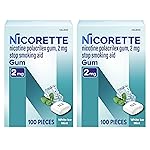 Nicorette Nicotine Gum Stop Smoking Aid, 2 mg, White Ice Mint Flavor - 200 Count