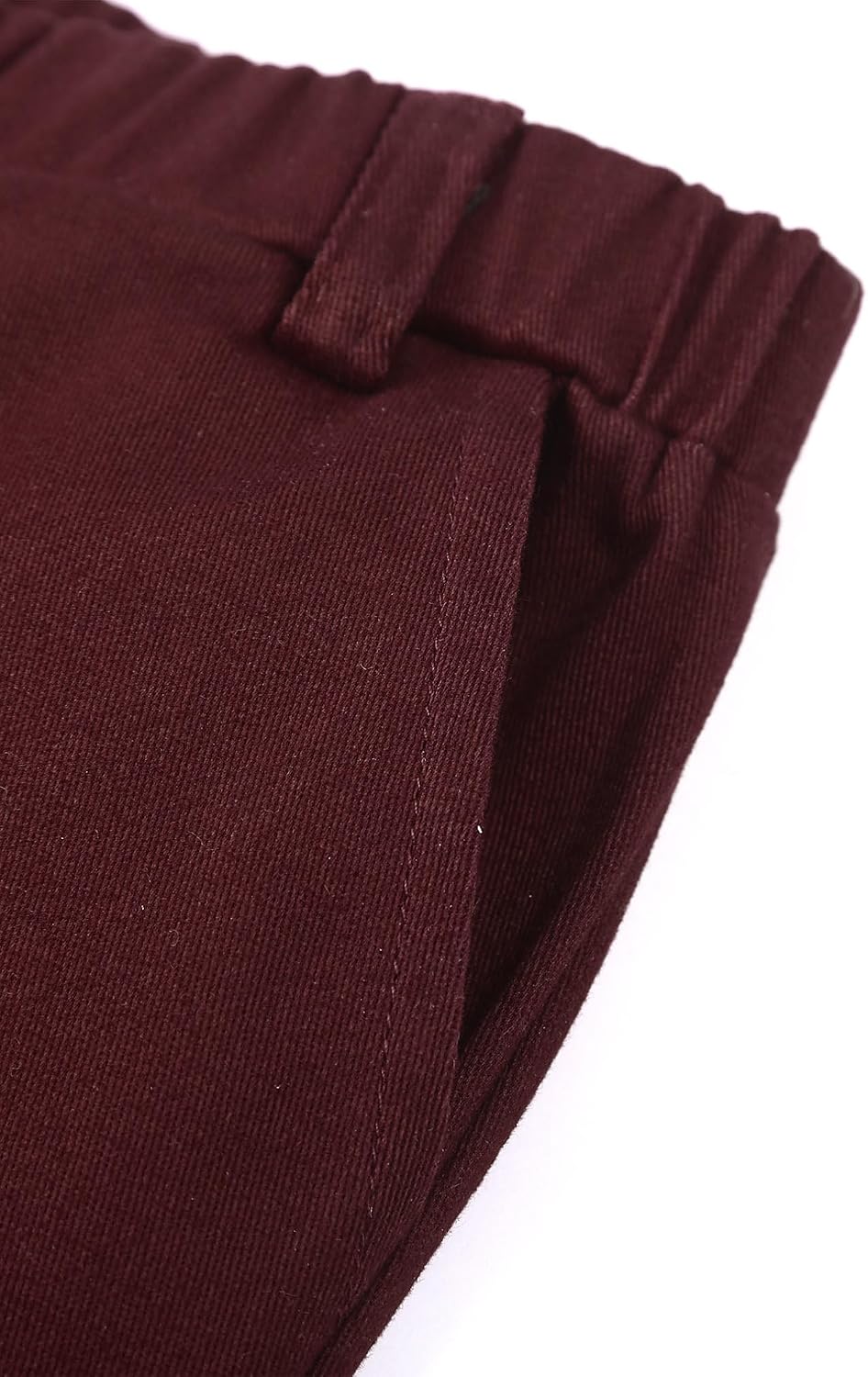 ranrann Boys' Elastic Waistband Straight School Uniform Pants Wedding Party Trousers Outfits