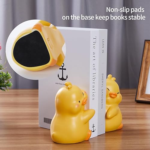 Miniatura 6 de Adorables sujetalibros decorativos para niños, soportes únicos para libros de pato, decoración para escritorio de oficina en casa