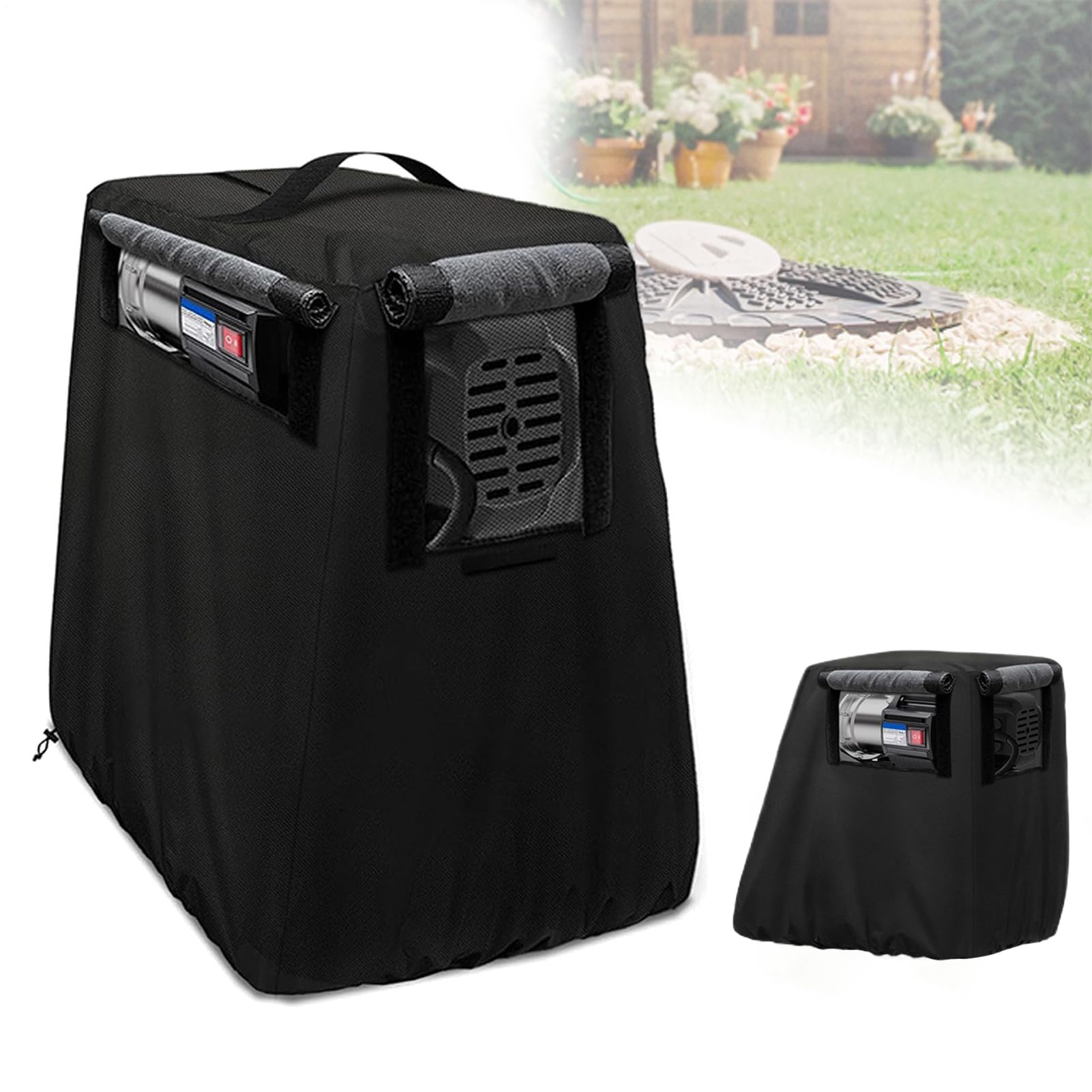 Housse De Protection Pour Pompe À Eau D'Extérieur - Protecteur Imperméable Pour Usage Intensif - Housse De Protection Pour Pompe À Eau Avec Poignée 74 X 48 Cm,Pour La Maison L Extérieur Le Jardin L Ar