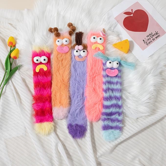 Calcetines divertidos de felpa Coral Velvet para mujer miniatura 5