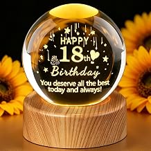 18th Birthday Gifts 3D Crystal Ball 18th Birthday Gift for her | 60mm Crystal Ornament 18th Birthday Decorations for Her 18th Birthday Gifts for Women