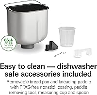 Vista 7 de Hamilton Beach Máquina automática para hacer pan, digital, programable, 12 ajustes + sartén antiadherente sin gluten sin PFAS + paleta de amasado