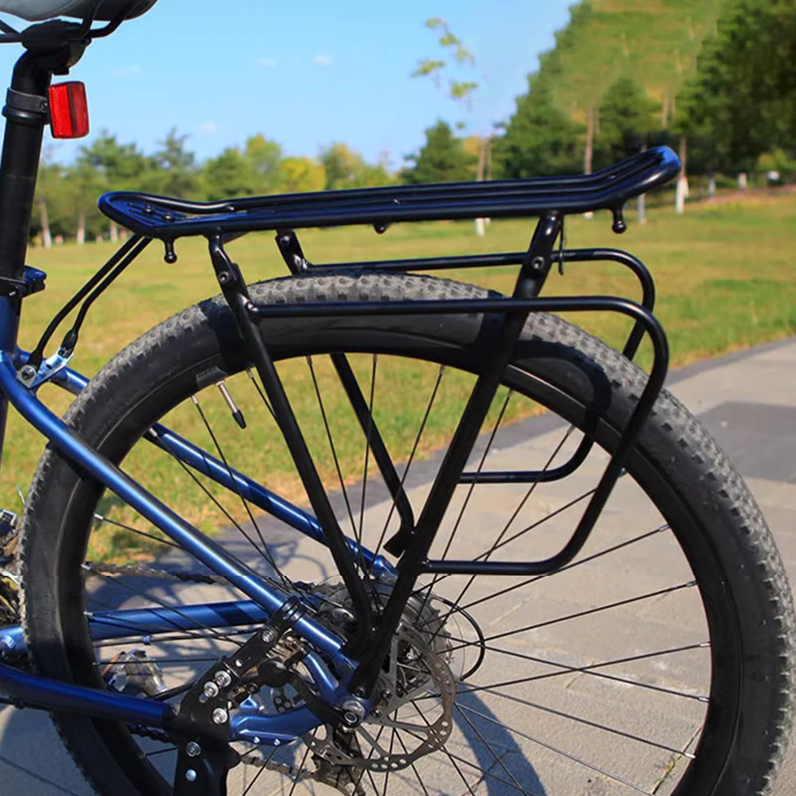 Portapacchi per biciclette, Portapacchi per biciclette - Portabici con | schienale in metallo resistente - Supporto per attrezzatura da trasporto turistico, da ciclismo per viaggi larg
