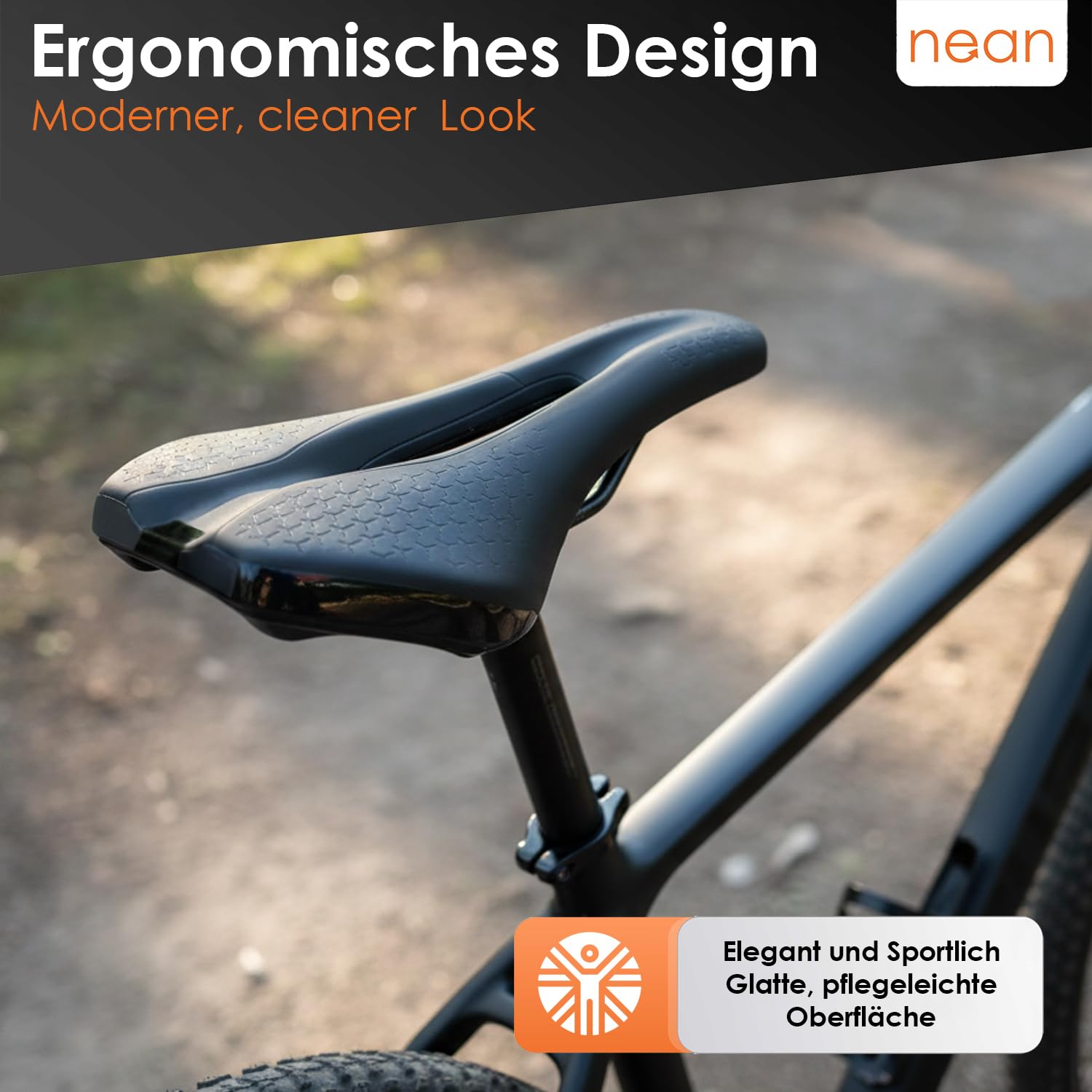 Nean ergonomiczne siodełko rowerowe Sport, amortyzowane, w zestawie z kołnierzem siodełkowym