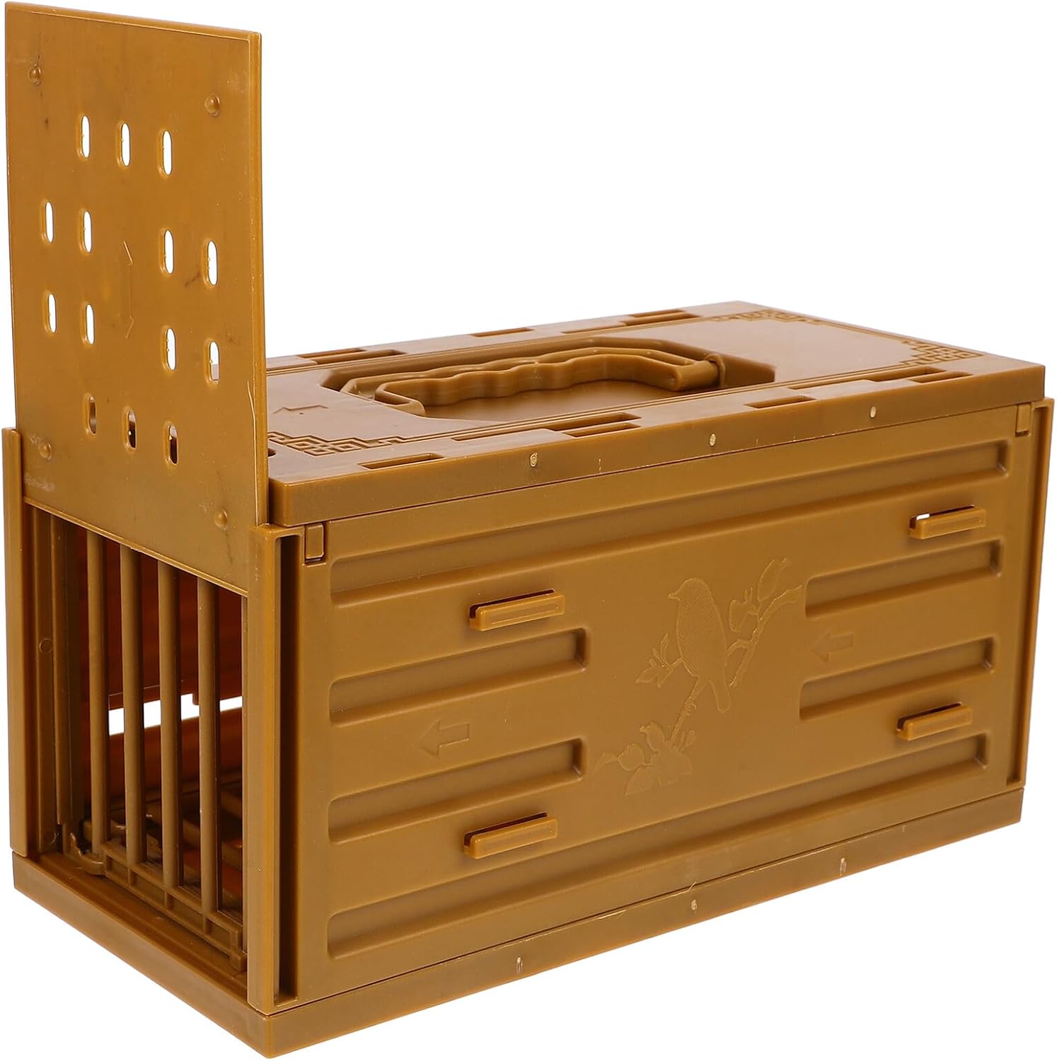 GLEAVI Portable Bird Carrier Cage for Parrots and Cockatiels Small Plastic Poultry Transport Cage with Bird Bathing Tub