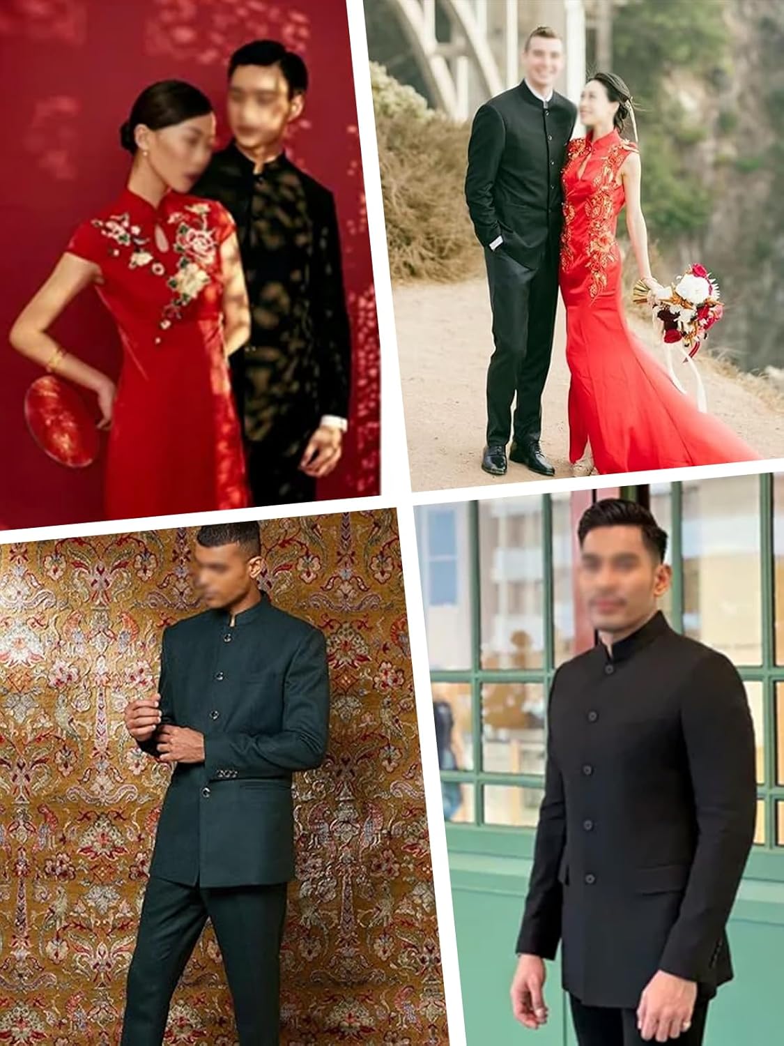 Men's Chinese Tunic Suits Stand Collar Jacket Slim Fit 2 Piece Suits Traditional Uniform Blazer Pant Set - Image 5