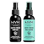 NYX PROFESSIONAL MAKEUP Makeup Setting Spray - Matte + Dewy Finish, Long-Lasting Face Mist for up to 16HR Wear, Vegan Formula (Pack Of 2)