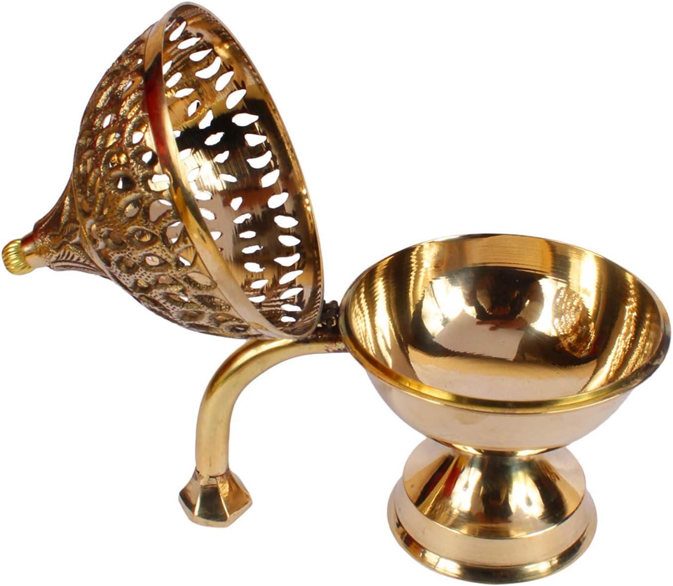 Brass Home Purifying Loban Burner/Incense Burner Dhooni Kapoor Diffuser for Home - Gold Color Height 7 Inch(Oval)