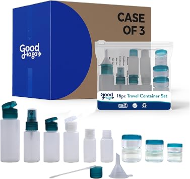 Handy Solutions Good To Go 16 Piece Travel Toiletry Bottle Kit Pack of 3