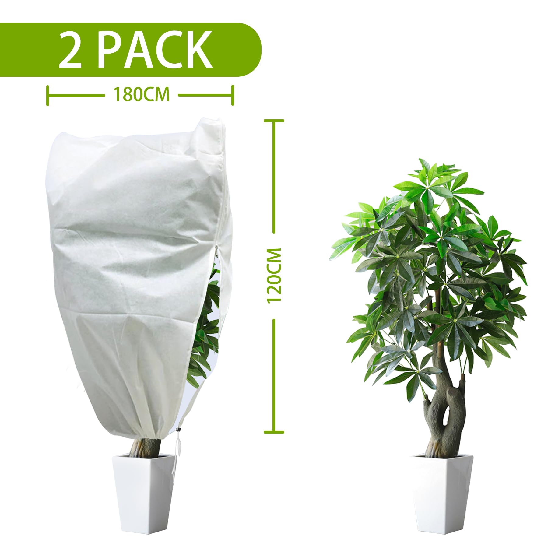 MAILEKT 2 Stck Winterschutz Pflanzen Auen, Pflanzenschutz Winter  Kbelpflanzen, Frostschutz Klteschutz Pflanzenschutzhaube fr Palmen  Bananenpflanzen Olivenbaum (180 X 210) : Amazon.de: Garten