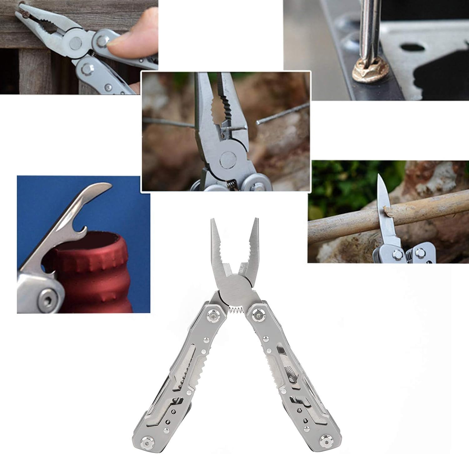 Multi Tool Nipper Pliers, Multifunctional Folding Pliers Bottle Opener,Screwdriver Wire Cutter Outdoor Equipment,for Home Use and Outdoor Activities Etc