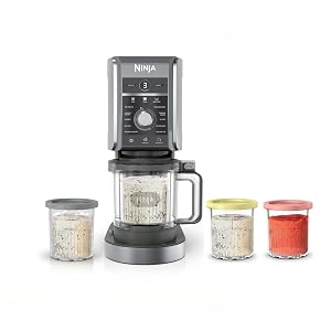 Ninja CREAMi Deluxe Ice Cream Frozen Treat Maker Includes 4 Family-Sized 24 oz Tubs for Ice Cream Sorbet