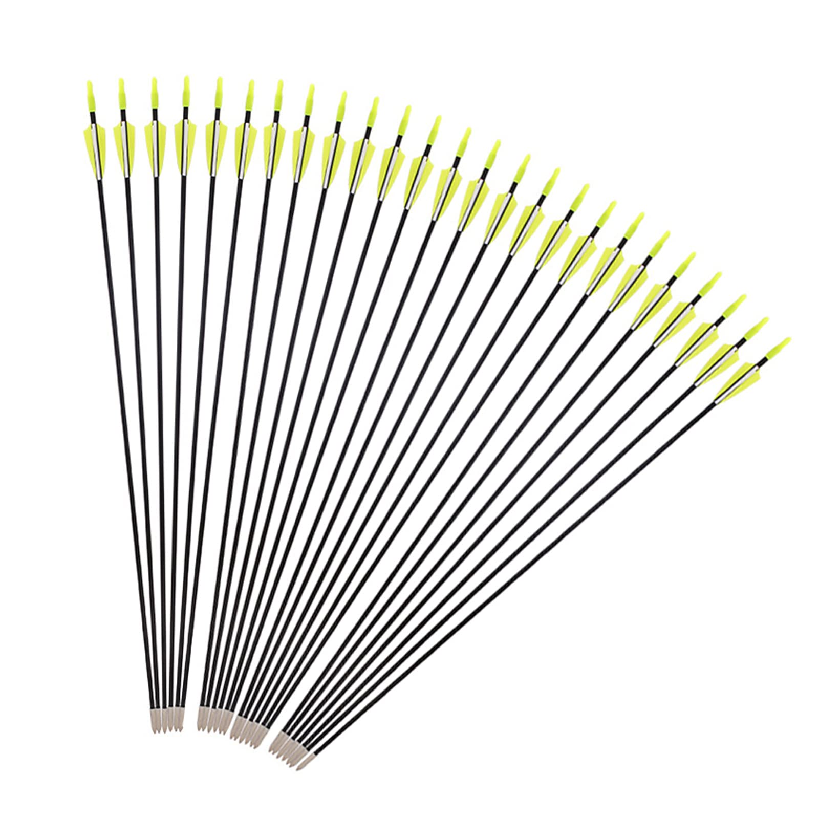 iMeshbean Fieberglaspfeile Pfeile für bogenschießen, 25 Stück Bogenpfeile Erwachsene 31 Zoll Fiberglaspfeil Jagdpfeile für Bogen, Recurvebogen, Sportbogen