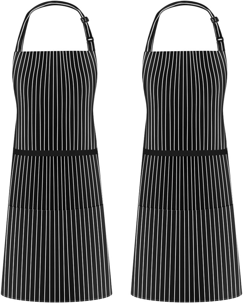 Syntus Adjustable Bib Apron with 2 Pockets Cooking Kitchen Aprons for Women Men Chef