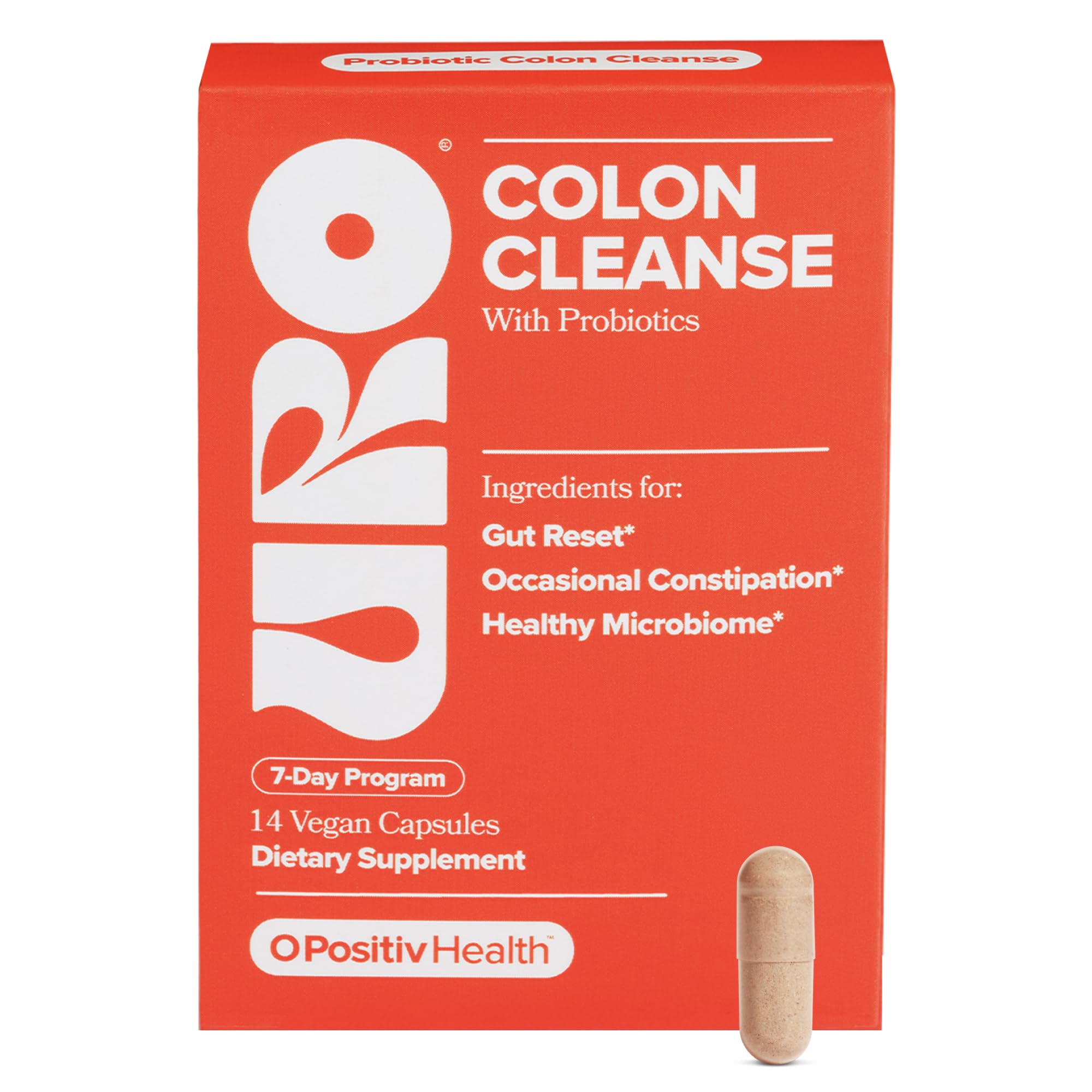 URO Colon Cleanse – 7-Day Probiotic Routine for Healthy Bowel Movements & Relief from Occasional Constipation – with Probiotics, Senna Extract, Marshmallow Extract, Magnesium Oxide – 14 Servings