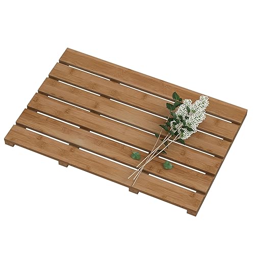 Bamboo Wooden Bath Floor Mat - Walnut - 21.3" x 14.2" (Rectangular)