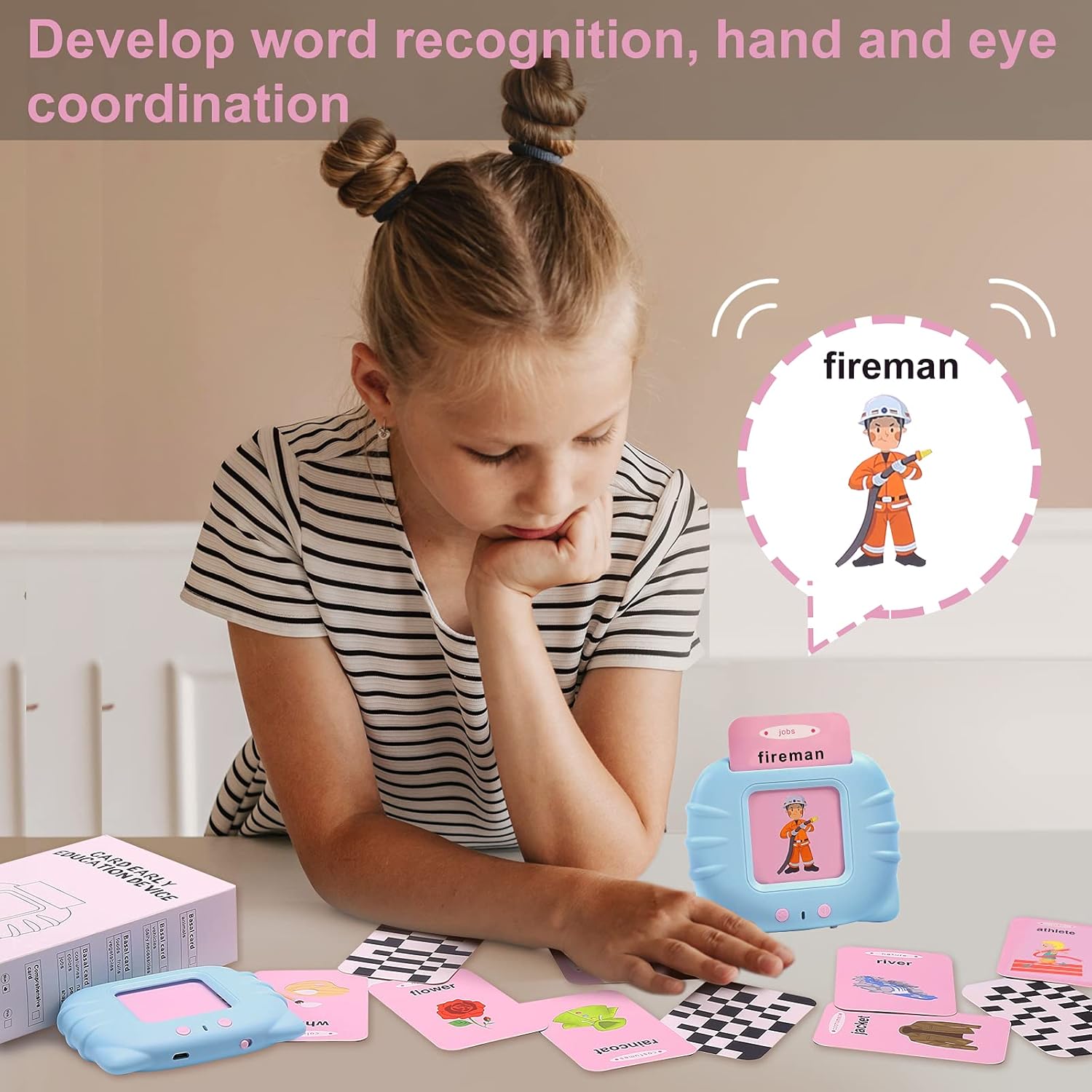 Beeih Flash Cards Toys for Kids Educational Talking Toys Learning Toys for 2 3 4 5 Year Olds Boys Girls Birthday Halloween Christmas Children Gift, Language Learning Toys for Toddlers 1-6 Years Old : Toys & Games
