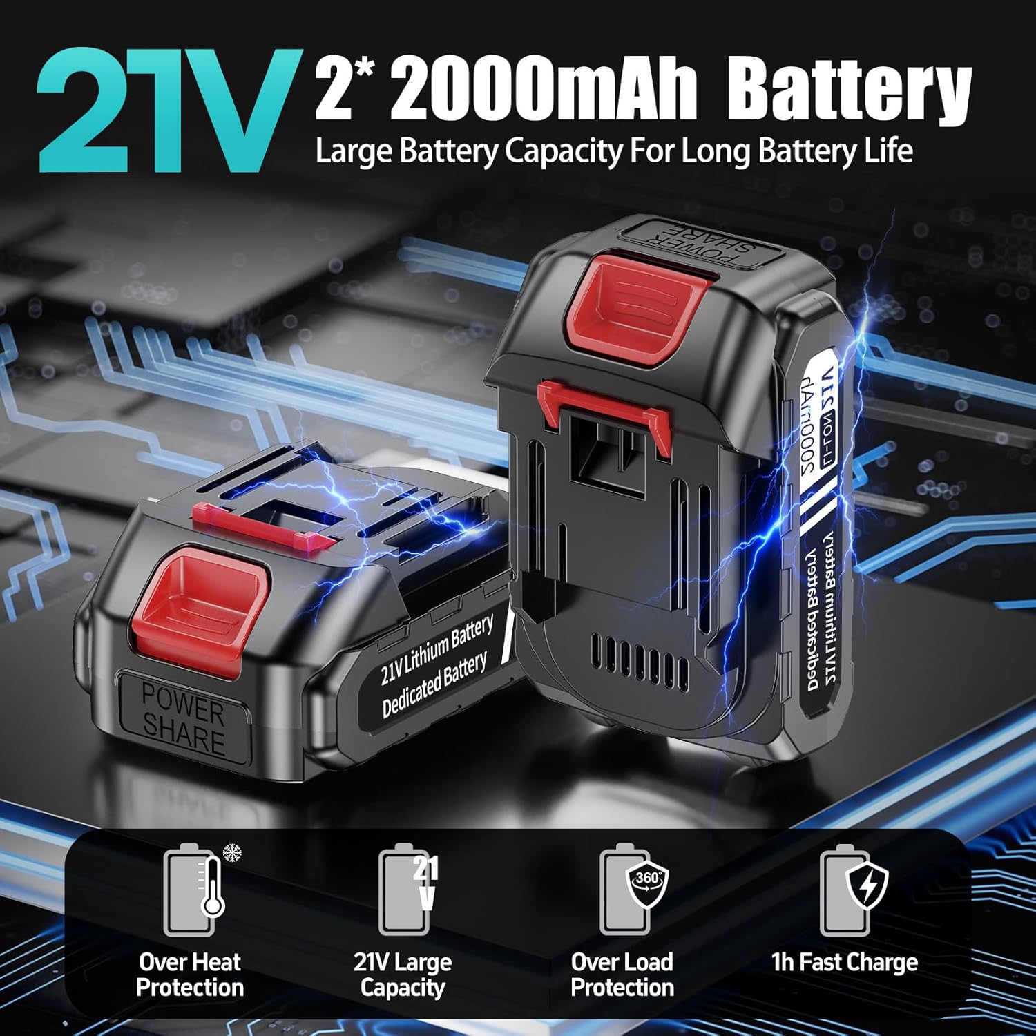 21V Electric Ratchet Wrench Set,60FT-LBS (80N.m) Extended Cordless Ratchet Wrench with 2x 2.0Ah Battery,3/8" 400 RPM Variable Speed Power Ratchet Driver Set with 7 Sockets,1/4 Adaptor, 3"Extension Bar