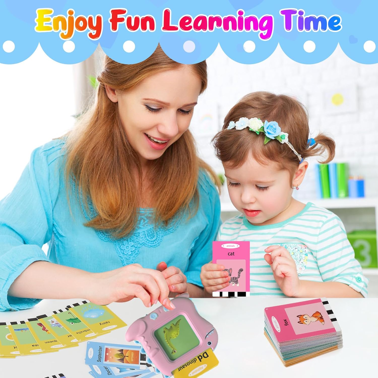 Talking Flash Cards for Toddlers 1-5 Years Old, Pocket Speech Therapy & Autism Sensory Toy with 336 Sight Words, Montessori Educational Learning Device Gift
