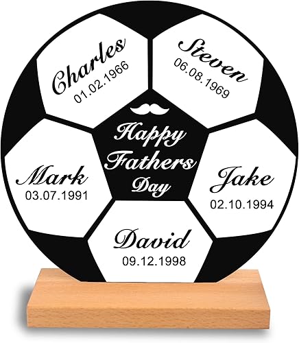 Miniatura 2 de Placa de fútbol con nombres personalizados para el día del padre, decoración acrílica, regalo para papá de hija/hijo, regalo del día del padre,